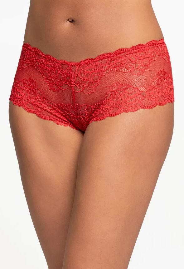 Lace Cheeky Panty-Tango Red