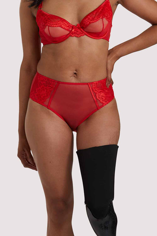 Leona High Waist Brief - Red