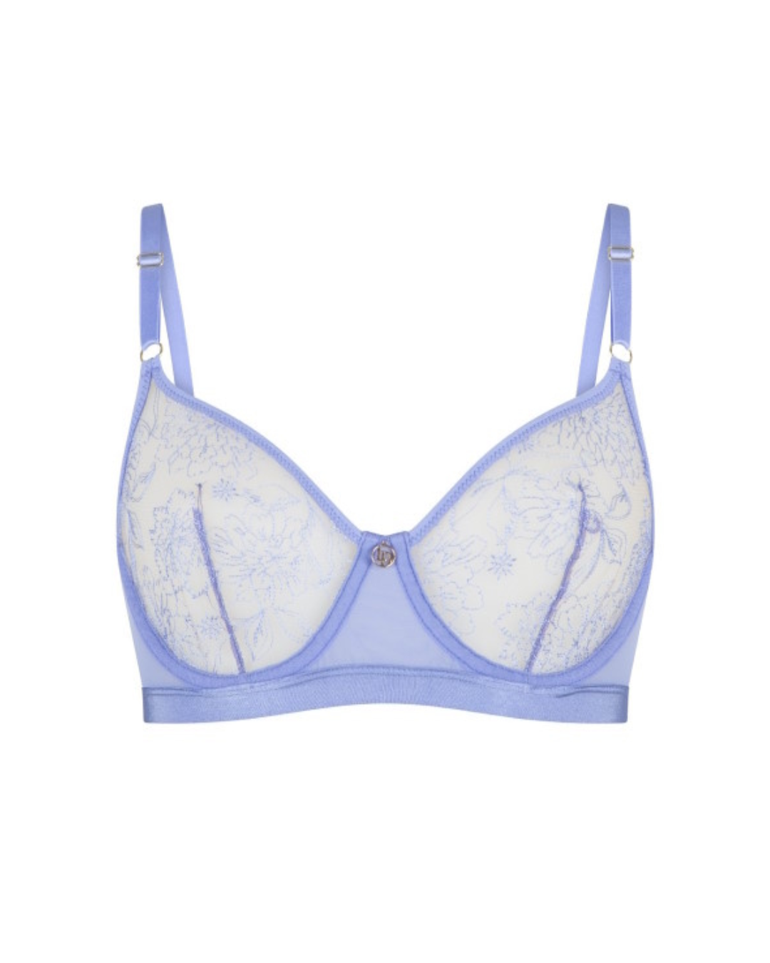 Sheer Underwired Bra - Misty Blue