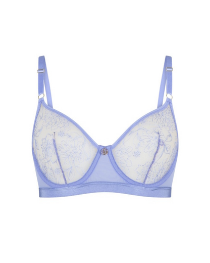 Sheer Underwired Bra - Misty Blue