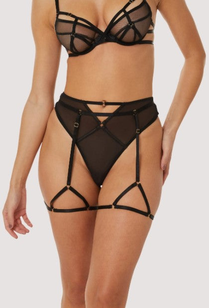 Naya Harness Suspender Garter Belt -  Black