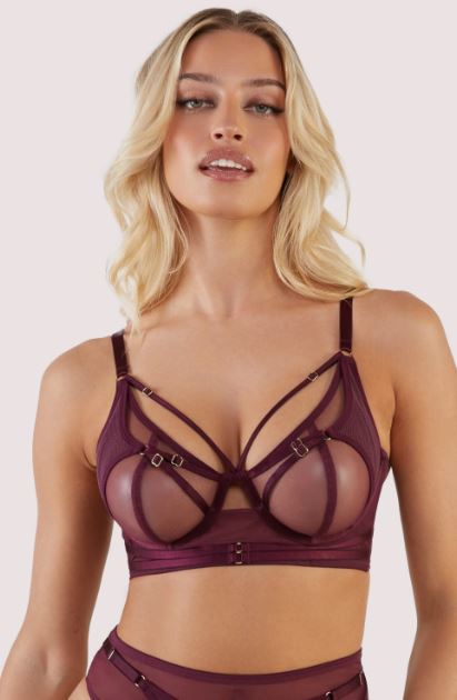 Eddie Crossover Balconette Bra-  Wine