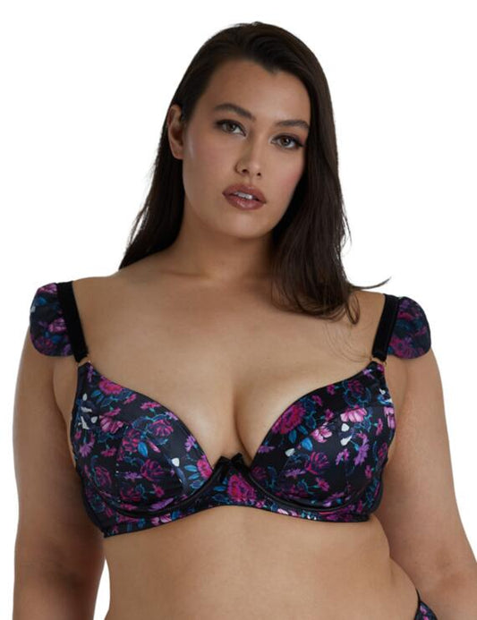 Noriko Plunge Bra Full Coverage - Crane Print