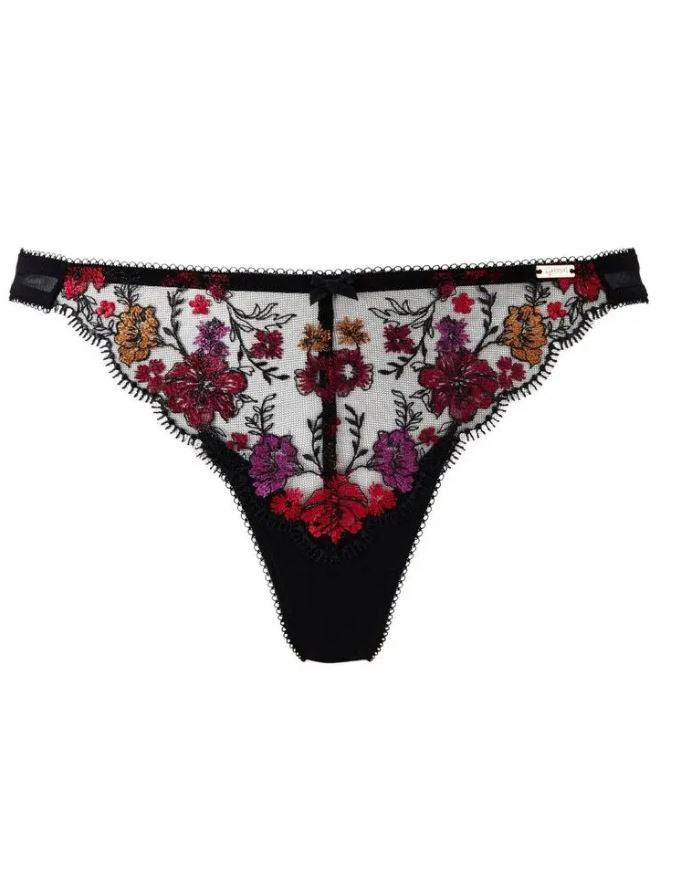 VIP Bouquet Thong-Black/Red