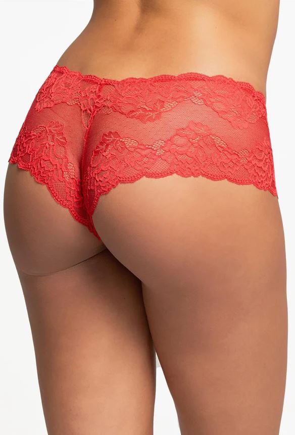 Lace Cheeky Panty-Tango Red