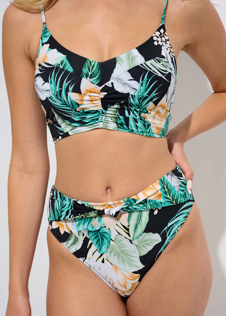 Refresh Tropical High Waist High Leg Front Knot